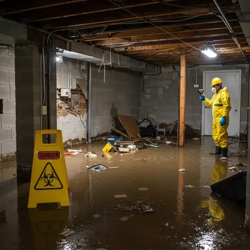 Flooded Basement Electrical Hazard in Gaithersburg, MD Property